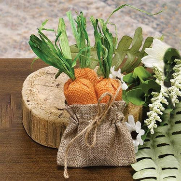 3 Set Fabric Carrots in Burlap Bag - The Fox Decor